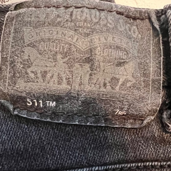 Boys black Levi’s 511 slim jeans size 7 regular - Picture 5 of 7